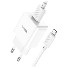 Зарядний пристрій Hoco C106A 10.5W 2.1A 1USB-A з кабелем Micro USB white PLS-00-00102076