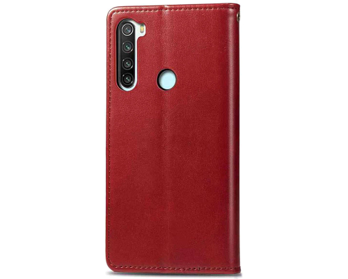 Чохол-книжка Leather GETMAN with card holder Xiaomi Redmi Note 8T red PLS-00-00129180