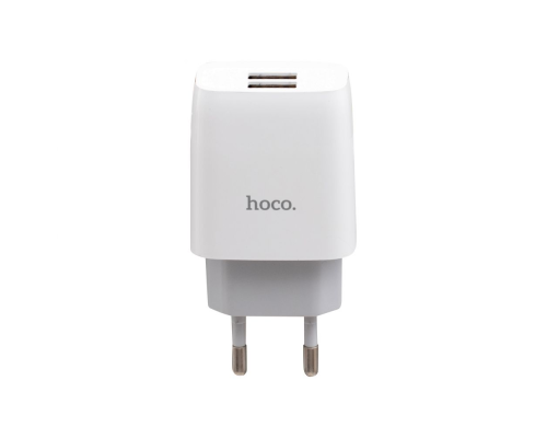Зарядний пристрій Hoco C73A 12W 2.4A 2USB-A white PLS-00-00051039