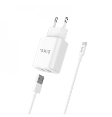 Зарядний пристрій Hoco C62A Victoria 10.5W 2.1A 2USB-A з кабелем Micro USB white PLS-00-00035753