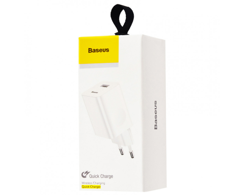 Зарядний пристрій Baseus Wall Charging 24W 3A 1USB-A white PLS-00-00052204