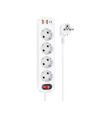 Мережевий фільтр Hoco NS1 20W 1.8м white PLS-00-00098325