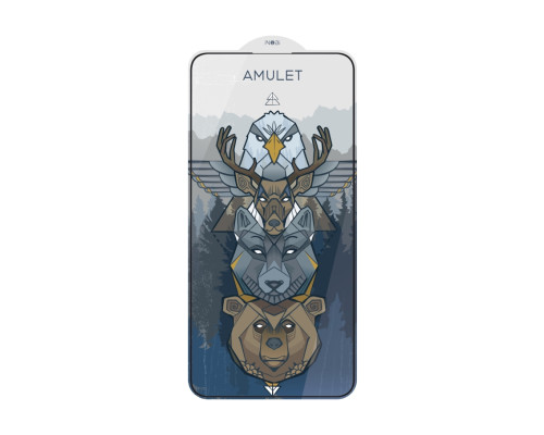 BOX 10 шт Захисне скло AMULET 2.5D HD Antistatic for iPhone 15 Plus/16 Plus Чорний ma34420_3340683