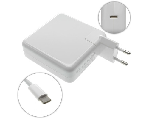 Блок живлення для ноутбука APPLE USB-C 87W (20.3V/4.3A, 14.5V/2A, 9V/3A, 5.2V/2.4A), Type-C, USB3.1, White (з кабелем!) (A1718, A1706, A1708)