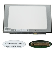 Матриця 13.3 N133BGA-EA2 (1366*768, 30pin(eDP), LED, SLIM(без планок та вушок), матова, роз'єм праворуч знизу) для ноутбука NBB-107479