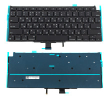 Клавіатура для ноутбука APPLE (MacBook Air: A2337 (2020-2021)) rus, black, підсвічування клавіш, SMALL Enter (ОРИГІНАЛ) NBB-112054