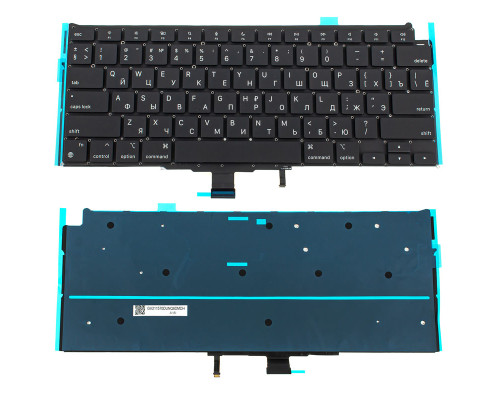 Клавіатура для ноутбука APPLE (MacBook Air: A2337 (2020-2021)) rus, black, підсвічування клавіш, SMALL Enter (ОРИГІНАЛ) NBB-112054