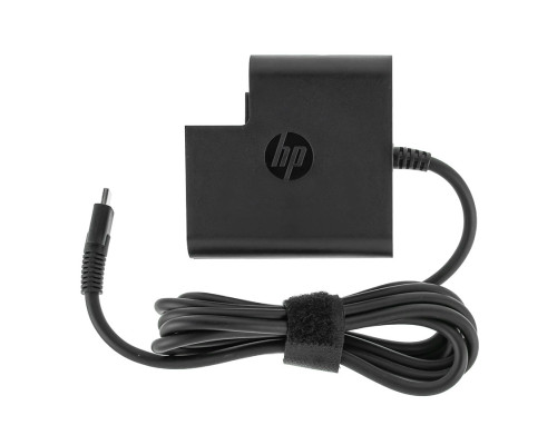 Оригінальний блок живлення для ноутбука HP USB-C 65W (20V/3.25A, 15V/4.33A, 12V/3.75-5A, 10V/3.75A, 9V/3A, 5V/3A), Квадратний, USB3.1/Type-C/USB-C, black (L30757-002) (с мережевим кабелем!)
