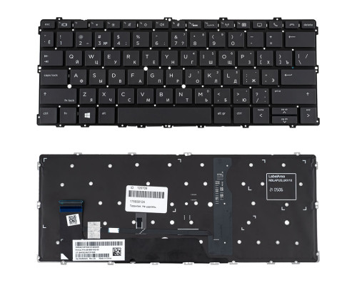 Клавіатура для ноутбука HP (EliteBook X360: 1030 G3, 1030 G4) rus, black, підсвічування клавіш, без фрейму, без фрейма NBB-120709