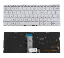 Клавиатура для ноутбука ASUS (X409 series) rus, silver, без фрейма, подсветка клавиш NBB-121857