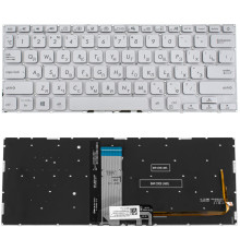 Клавиатура для ноутбука ASUS (X409 series) rus, silver, без фрейма, подсветка клавиш NBB-121857