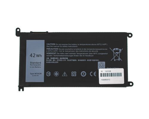 Батарея для ноутбука DELL WDX0R (Inspiron: 15 5568, 13 5368, 13 5378) 11.4V 3680mAh 42Wh Black NBB-132239