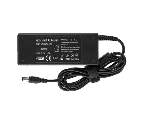 Блок живлення для ноутбука TOSHIBA 15V, 6A, 90W, 6.3*3.0мм, 3hole, (Replacement AC Adapter) black (без кабелю!) NBB-132419