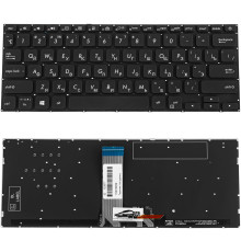 Клавіатура для ноутбука ASUS (X412 series) rus, black, без фрейму, підсвічування клавіш NBB-133877