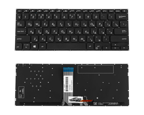 Клавіатура для ноутбука ASUS (X412 series) rus, black, без фрейму, підсвічування клавіш NBB-133877