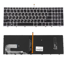 Клавіатура для ноутбука HP (EliteBook: 750 G5, 850 G5) rus, black, silver frame, без джойстика, підсвічування клавіш NBB-134034