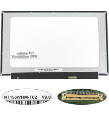 Матриця 15.6" NT156WHM-T02 touch (1366 * 768, 40pin (eDP), LED, SLIM (без планок і вушок), матова, роз'єм справа внизу) для ноутбука NBB-139165