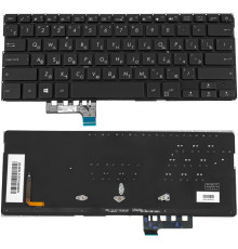 Клавіатура для ноутбука ASUS (UX331UAL, UX331FAL series) rus, black, без кадру, підсвічування клавіш NBB-139739