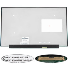 Матриця 17.3" NE173QHM-NZ2 (2560 * 1440, 40pin (eDP, IPS, 240Hz), LED, SLIM (без планок і вушок), матова, роз'єм праворуч внизу) для ноутбука