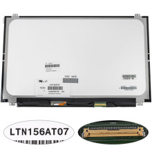 Матрица 15.6" LTN156AT07 (1366*768, 40pin, LED, SLIM(вертикальные ушки), глянец, разъем справа внизу) для ноутбука (renew) NBB-140217