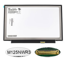 Матриця 12.5 M125NWR3 R0 (1366*768, 30pin(eDP, IPS !!!), LED, SLIM(без планок та вушок), матова, роз'єм праворуч знизу) для ноутбука NBB-140393