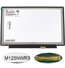 Матриця 12.5 M125NWR3 R0 (1366*768, 30pin(eDP, IPS !!!), LED, SLIM(без планок та вушок), матова, роз'єм праворуч знизу) для ноутбука NBB-140393