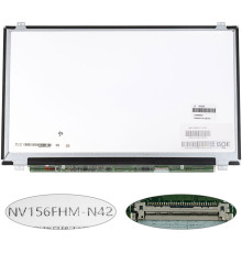 Матриця 15.6 NV156FHM-N42 (1920*1080, 30pin(eDP, 250cd/m2, 85/85/85/85(кути), IPS), LED, SLIM(вертикальні вушки), матова, роз'єм праворуч знизу) для ноутбука (renew) NBB-140399