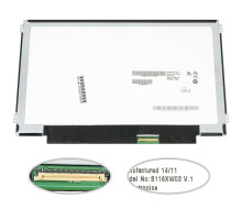 Матриця 11.6 B116XW03 V.1 (1366*768, 40pin, LED, SLIM (горизонтальні вушки), матова, роз'єм праворуч знизу) для ноутбука (renew) NBB-32761