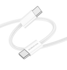 Кабель USB Borofone BX103 Original 60W Type-C to Type-C Колір Бiлий 6941991109492