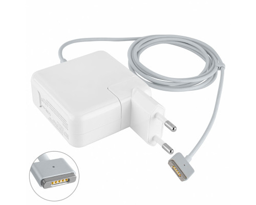 Блок живлення для ноутбука APPLE MagSafe2 14.85V, 3.05A, 45W, White, квадратний, з євро-адаптером (A1436),Т-подібний роз'єм MagSafe2 NBB-41107