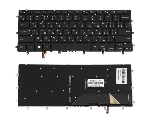 Клавіатура для ноутбука DELL (XPS: 15 9550) rus, black, без фрейма, підсвічування клавіш NBB-52778