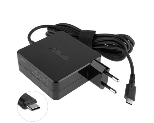 Оригінальний блок живлення для ноутбука ASUS USB-C 65W, Type-C, квадратний, адаптер+перехідник, Black NBB-67670