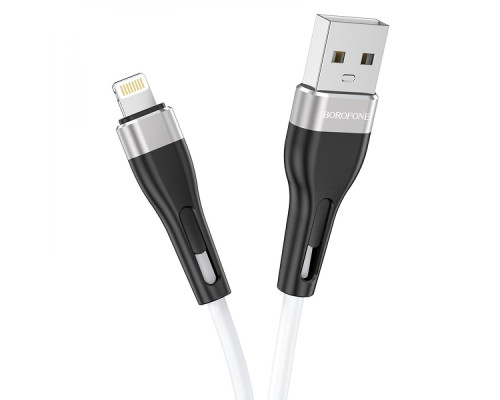 Кабель USB Borofone BX46 Rush silicone Lightning Колір Бiлий