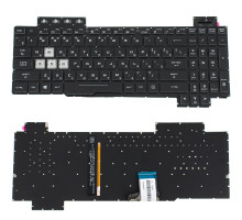 Клавіатура для ноутбука ASUS (FX505 series) rus, black, без фрейма, підсвічування клавішRGB (оригінал) NBB-78559