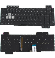 Клавіатура для ноутбука ASUS (FX505 series) rus, black, без фрейма, підсвічування клавішRGB (оригінал)