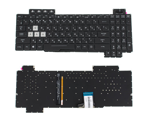 Клавіатура для ноутбука ASUS (FX505 series) rus, black, без фрейма, підсвічування клавішRGB (оригінал) NBB-78559