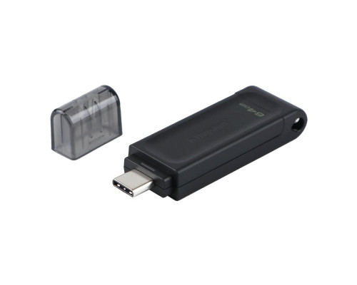 USB флеш-накопичувач 3.2 Kingston DT 70 64GB Type-C м`ята упаковка Колір Чорний 2020000405016