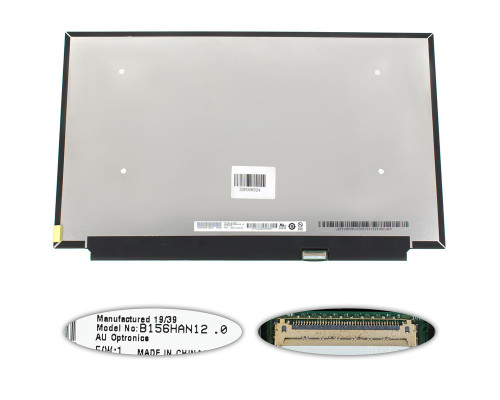 Матриця 15.6 B156HAN12.0 (1920*1080, 40pin(eDP, IPS, 300HZ), LED, SLIM(без планок та вушок), матова, роз'єм праворуч знизу) для ноутбука