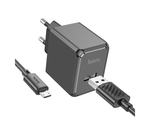 Мережевий Зарядний Пристрій Hoco CS11A 1USB 2.1A+USB to Micro Колір Білий 6942007603591