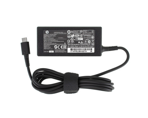Блок живлення для ноутбука HP USB-C 45W (15V/3A, 12V/3A, 5V/2A), USB3.1/Type-C/USB-C, black (без кабелю!) NBB-98863