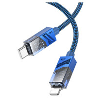 Кабель USB Borofone BU42 Octavia PD27W Type-C to Lightning 1.2m Колір Синiй 6941991108990