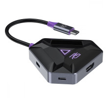 Type-C-Хаб Proove Gaming Spectre (2*USB3.0 + Type-C + PD100W + HDMI) dark gray 2003000177824 6901114161783