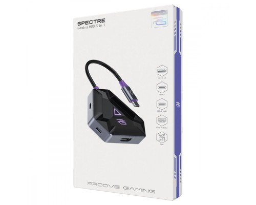 Type-C-Хаб Proove Gaming Spectre (2*USB3.0 + Type-C + PD100W + HDMI) dark gray 2003000177824 6901114161783