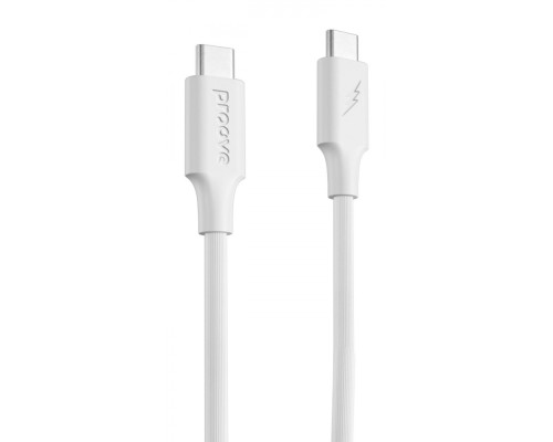 Кабель Proove Striped Silicone Type-C to Type-C 60W (1m) white 2001001957483 6901117530081