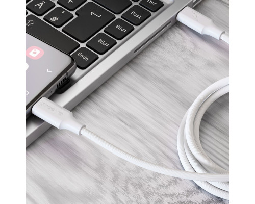 Кабель Proove Striped Silicone Type-C to Type-C 60W (1m) white 2001001957483 6901117530081