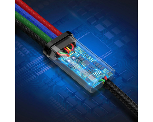 Кабель Baseus Fast 4-in-1 Cable (iP(2)+Type-C+Micro USB) 3.5A (1.2m) black 2003000300178 6953156278486