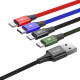 Кабель Baseus Fast 4-in-1 Cable (iP(2)+Type-C+Micro USB) 3.5A (1.2m) black 2003000300178 6953156278486