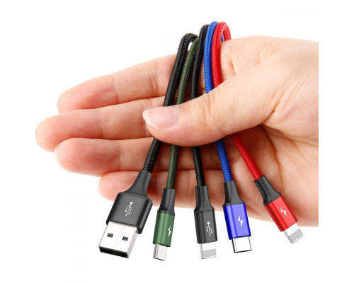Кабель Baseus Fast 4-in-1 Cable (iP(2)+Type-C+Micro USB) 3.5A (1.2m) black 2003000300178 6953156278486