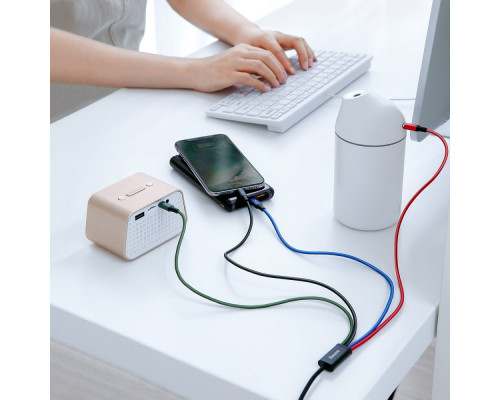 Кабель Baseus Fast 4-in-1 Cable (iP(2)+Type-C+Micro USB) 3.5A (1.2m) black 2003000300178 6953156278486