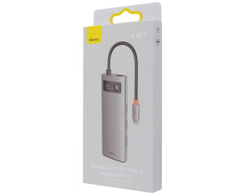 USB-Хаб Baseus Metal Gleam Series 4-in-1 (4xUSB3.0) gray